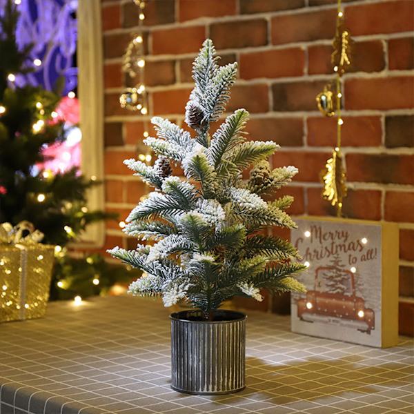 Flocking artificial Christmas tree, desktop cedar Christmas