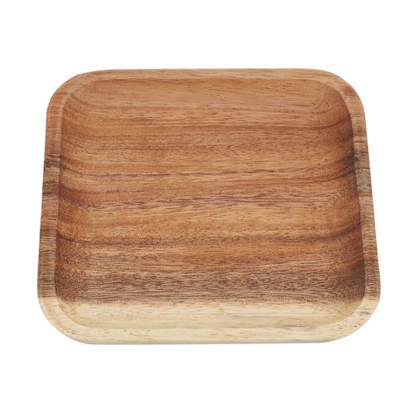 Elegant fyrkantig matbricka snacks sushi serveringsfat i trä