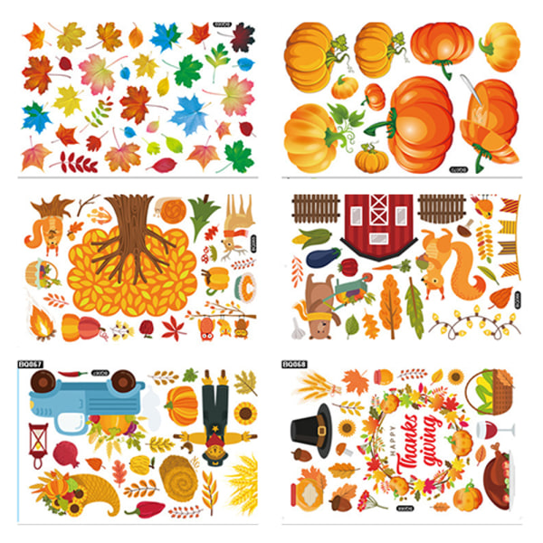 Thanksgiving Window Clings Stickers Holiday Turkey Cling for