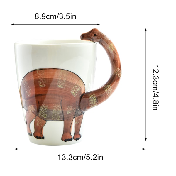 400 ml dinosaurieformad mugg söt djurkeramikmugg kontorsmugg