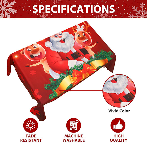 Printed Fabric Tablecloth for Christmas, Holiday, and