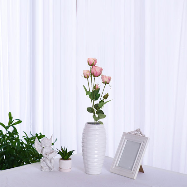 6 stjälkar konstgjorda rosor falska blommor för bröllop fönster hem