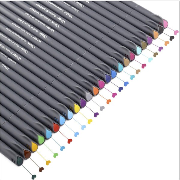 Färgade journalföringspennor, fineliner-ritpennor