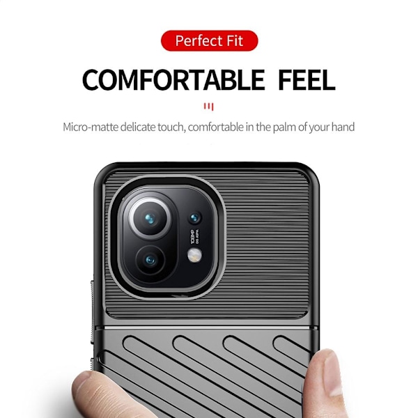 Xiaomi Mi 11 - Twill Textur Skal - Svart Black Svart