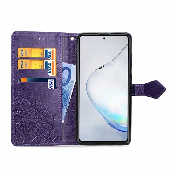 Mandala läder Samsung Galaxy Note 10 Lite fodral - Lila Lila