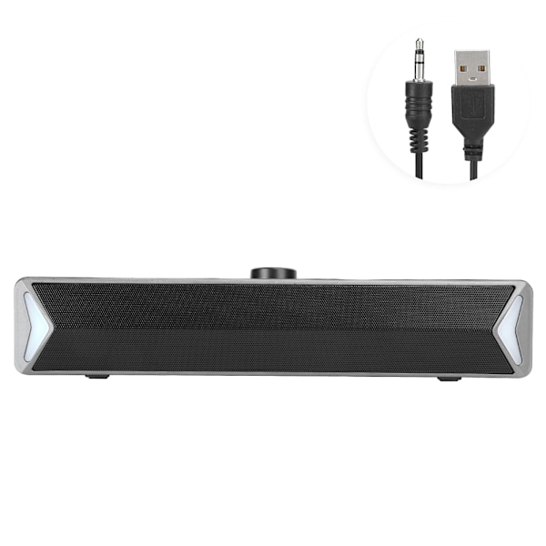 SADA Högtalare Hem Skrivbord Mini Subwoofer Oberoende Roterande Volymknapp Högtalare D6Silver