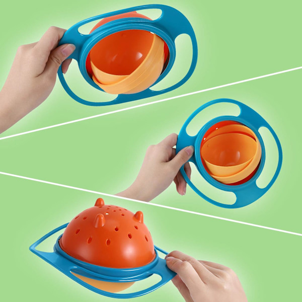 Gyro Bowl Anti Spill Bowl Smooth 360 Degrees Dining Entertaining, Bowl Sets,Toddler Bowls, Non Spill Feeding Toddler, 360 Rotation Gyroscopic Bowl