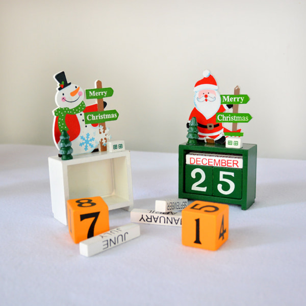 Christmas Countdown Advent Calendar with Number Wooden Blocks,
