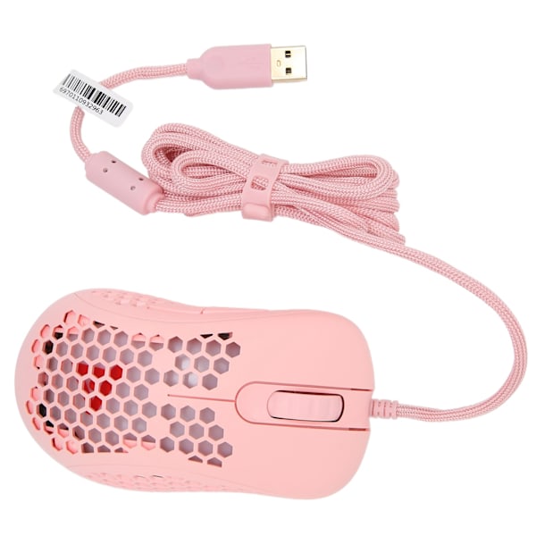 Gamingmus Stabil Överföring Bekvämt Grepp Flexibel Användning Ergonomisk Design Lätt Trådbunden RGB PC Gaming Mus Rosa