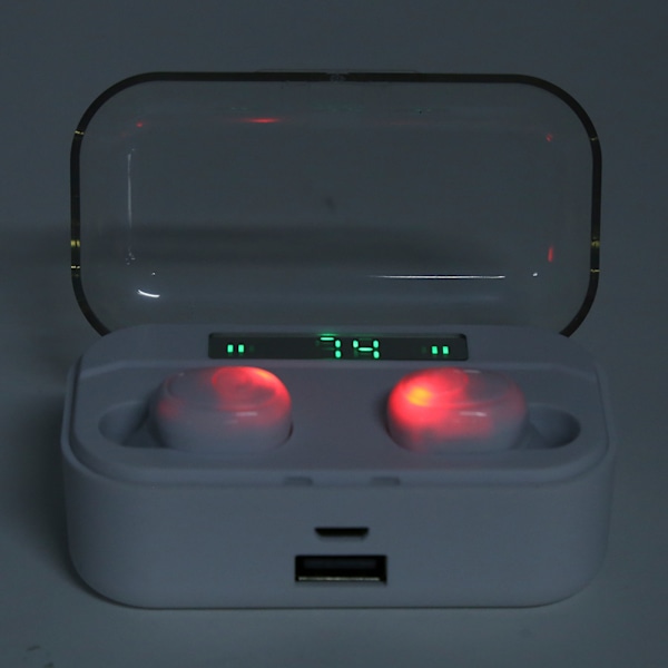 G6S Trådlöst Bluetooth Headset Touchkontroll Stereo Digital Display Laddbox Hörlurar Binaural Vit