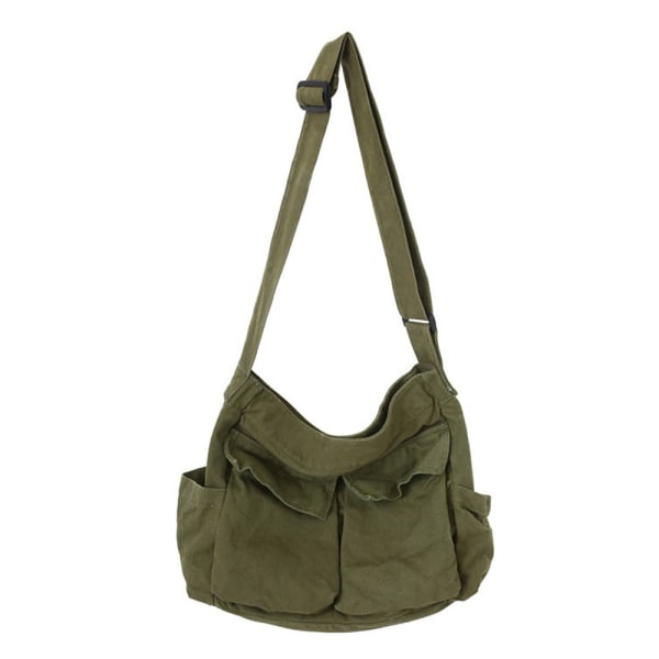 Messenger Bag för skolan Vintage svart Canvas Reclining Dam