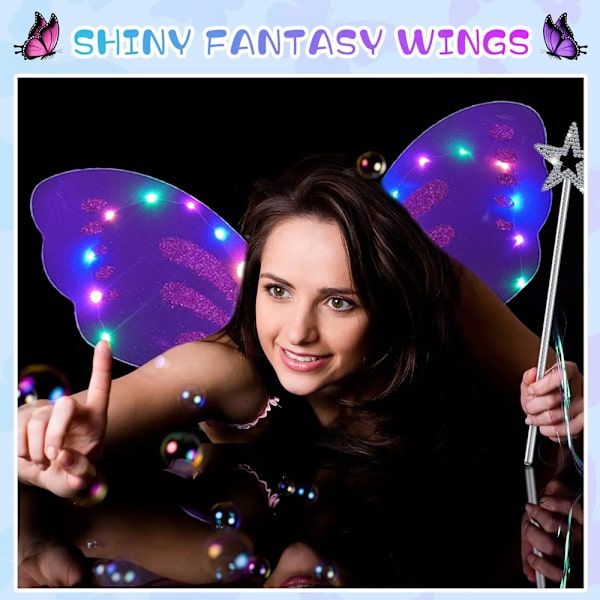 LED Dress Up Wings Flashing Angel Wings Light Up Butterfly