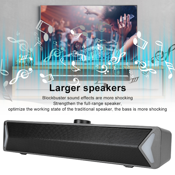 SADA Högtalare Hem Skrivbord Mini Subwoofer Oberoende Roterande Volymknapp Högtalare D6Silver