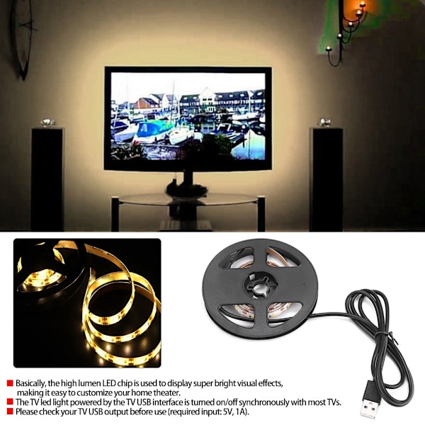Led-TV-bakgrundsbelysning med USB-hylljus TV-bakgrundsbelysningsremsa