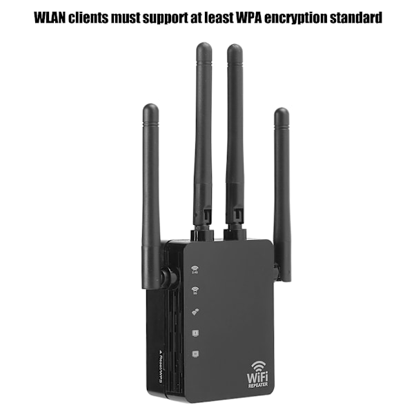 AC1200 Trådlös Repeater 2.4G/5G Router 1200Mbps Signal Förstärkare Extender 100–240VAU Kontakt