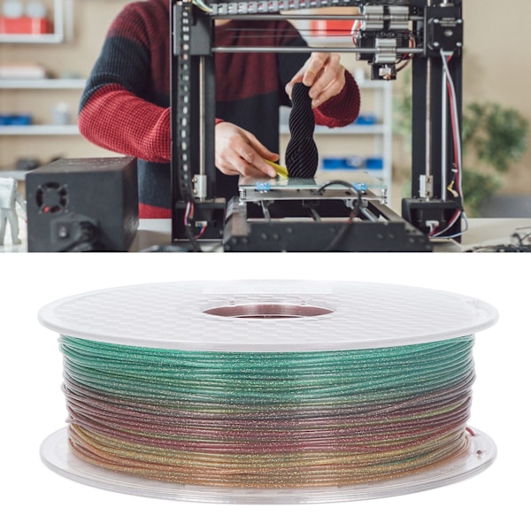 3D-skrivarfilament 1.75mm Multicolor Silke PLA Filamentpaket Hög Transparens God Styrka Påfyllningsfilament