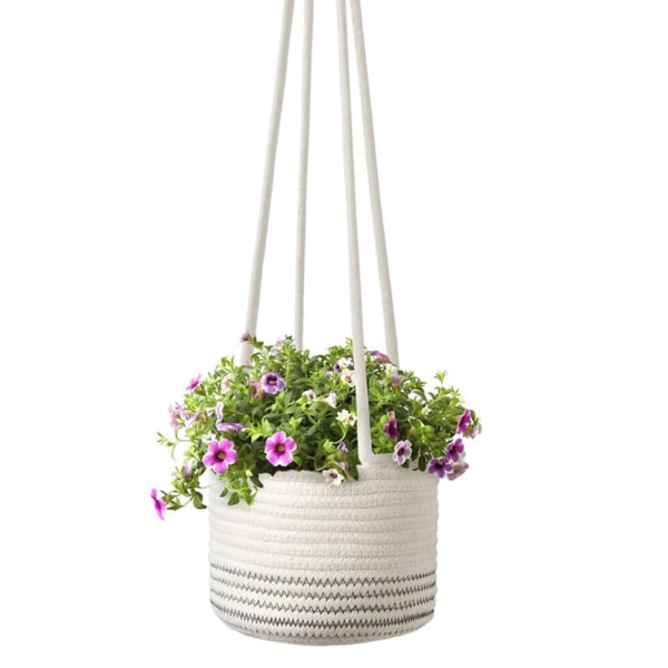 Hängande växtkrukehållare flätad växtkorg inomhus blomkruka