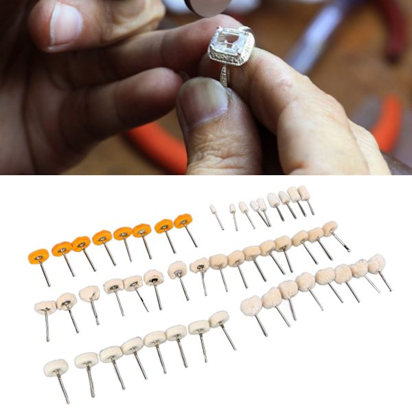 50 st Polerhuvud 3mm Spindel Buffing Hjul Mini Borste Tillbehör Set Kit för DIY