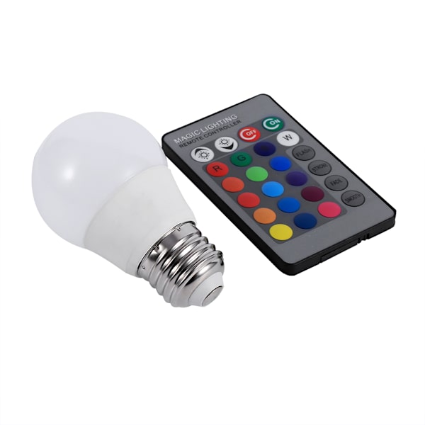 16-färgad LED RGB-färgväxlingslampa med fjärrkontroll 85V-265V