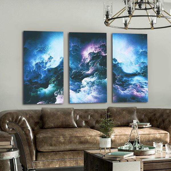 Vattentät stjärnhimmel triptyk målningar Fantastisk triptyk