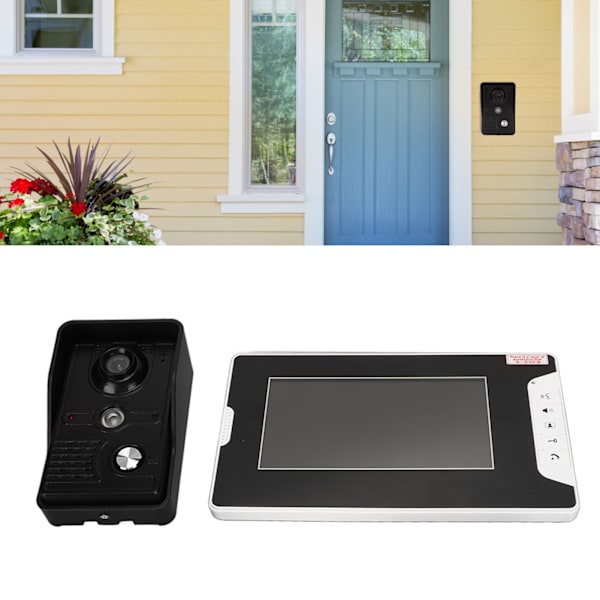 7-tums Video Intercom System Mörkerseende LCD Handsfree Video Dörrtelefon Dörrklocka med Kameramonitor 100‑240V EU-kontakt