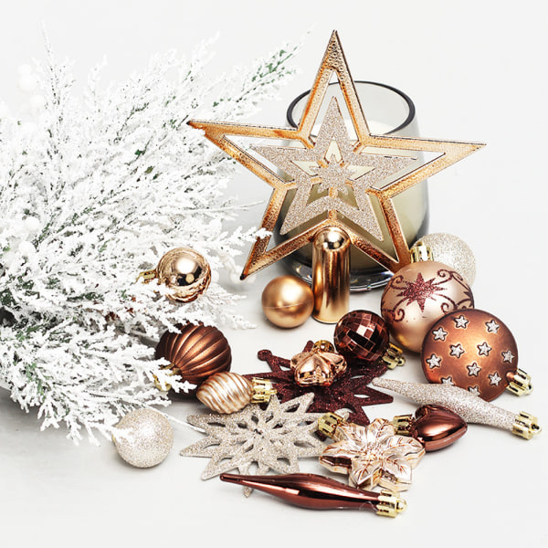 58pcs Christmas Tree Hanging Ornament Set Colorful Shatterproof