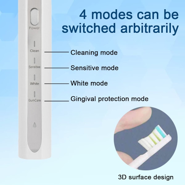 Uppladdningsbar elektrisk tandborste, 1 st