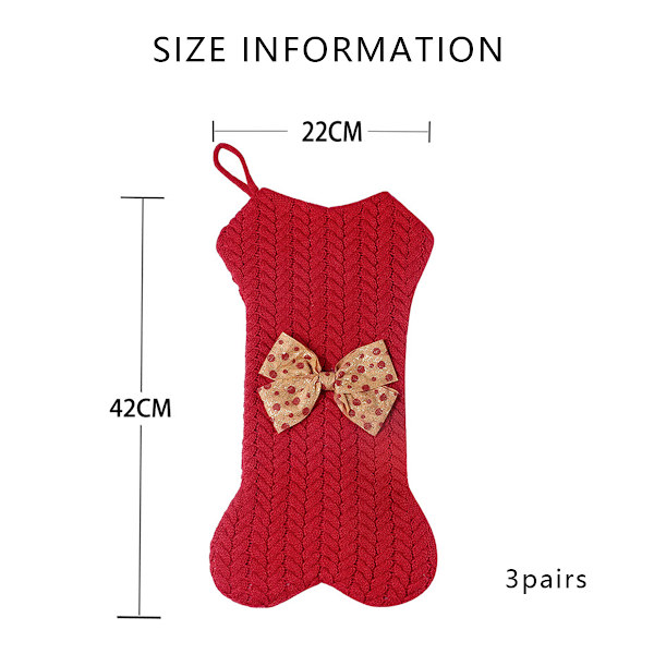 Christmas Stockings, 3 Pack Christmas Stocking, Large Knitted