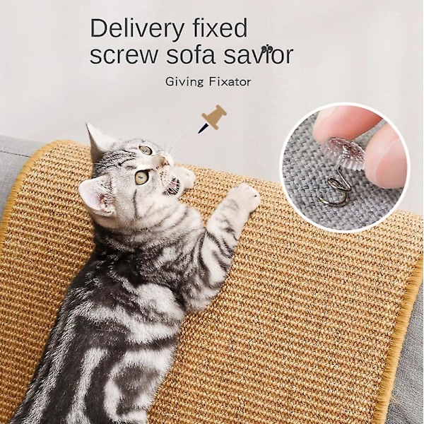 Katt Repbräda Sisalmatta Katt Repbräda för att Vässa Klor Repbräda Kattträd Katt Leksaker Stol Bord Soffa Mattor (1st, Brun)