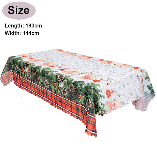 Fabric Tablecloth for Christmas, Winter, and Holiday