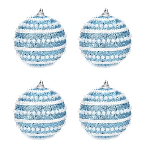 4-Pcs Set Glitter Christmas Tree Decor, 8mm Sequin Balls for