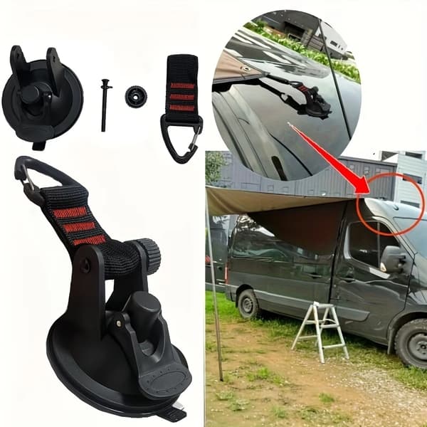 Sugkoppskrokar Heavy Duty 4-pack, viktiga tillbehör för bilcamping, uppgraderade fästkrokar för husbil