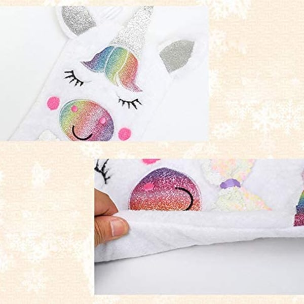 Unicorn Christmas Stocking with LED Light,Candy Bag for Gifts