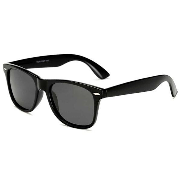 Retro Wayfarer Solglasögon Svarta Svart Glas svart