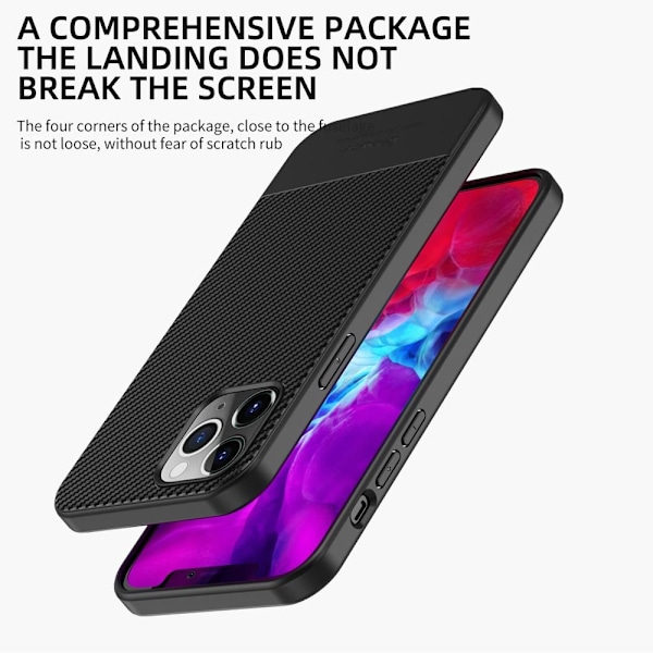 IPAKY Carbon Fiber Skal iPhone 12 Pro Max - Svart