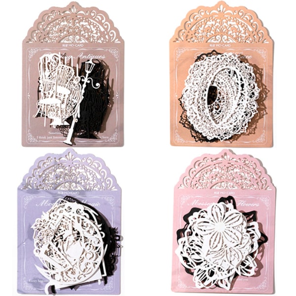 4 Pack Decoration Stickers Flower Molds Label Sticker Diary