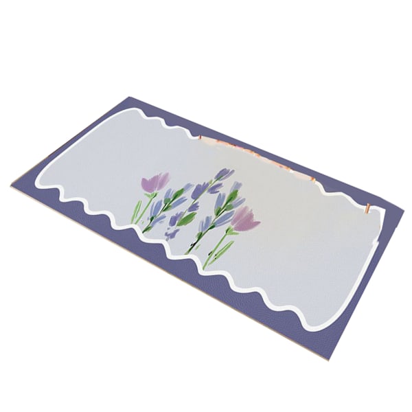 Vattentätt Skrivbordsunderlägg Vackert Blommönster Stilfullt Ögonskydd PVC Stor Skrivbordsmatta för Studier Sovrum Kontor Lila Blomma 50x100cm