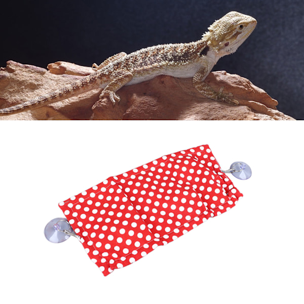 Reptilhängmatta Utrymmesbesparande Ödlesäng med Sugkopp för Sköldpaddor Ormar Skäggagam Runda Prickar