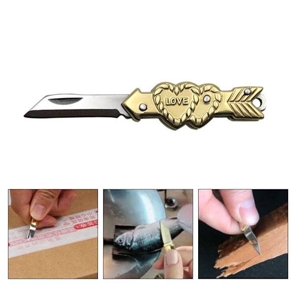 Mini fickplånbok Hjärtformad design Fällbar skärare Taktisk