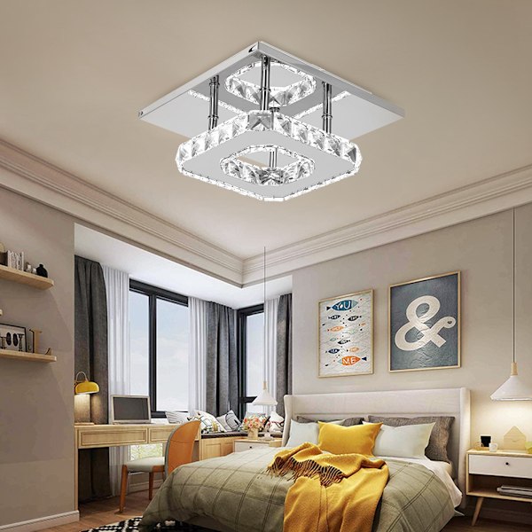 Enkel Modern Kristall Kvadratisk Taklampa LED Vardagsrum