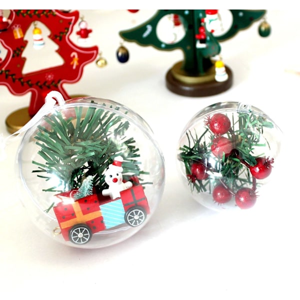 Clear Plastic Fillable Christmas DIY Craft Ball Ornament - Pack