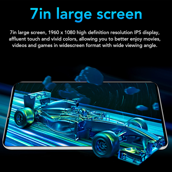 7-tums Tablet Blå 1960x1080 IPS 4GB 32GB MT6592 8 Kärnor CPU för Android 10 Dubbel Kamera 6000mAh Batteri Tablet PC 100‑240V EU-kontakt