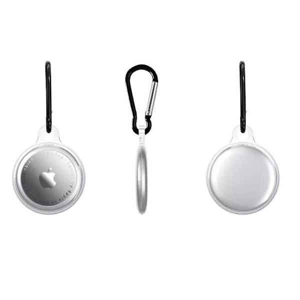2-pack Airtag skal - TPU Clear - med nykelring - Protective Case Transparent
