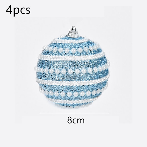 4-Pcs Set Glitter Christmas Tree Decor, 8mm Sequin Balls for
