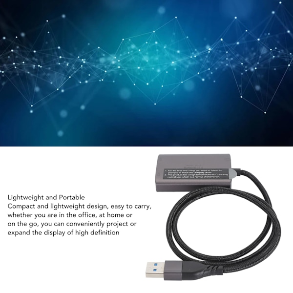 USB till HD Multimedia Interface Adapter HD 1080P Portabel USB3.0 Typ C till Dubbel HD Multimedia Interface Adapter för Dubbel Skärmvisning