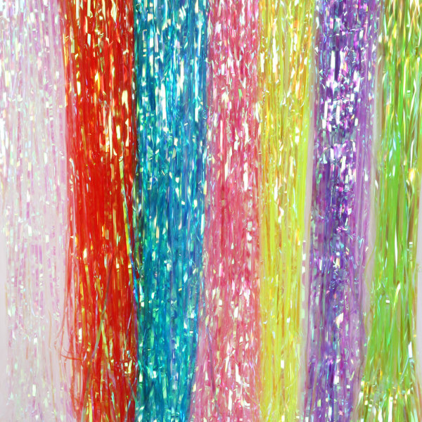 2 Pack 1x 3 M Tinsel Foil Fringe Curtains Backdrop, for Party
