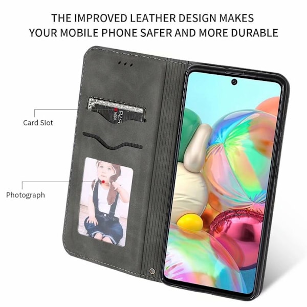 Samsung Galaxy A41 Flipfodral Kortfack Mocka Svart