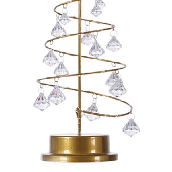 Jul Kristall Trä Lampa Akryl Kristall Hänge Jul Dekorativ Skrivbordslampa för Sovrum