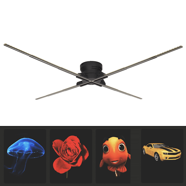 FA‑80 3D Hologram Reklamdisplay 928 LED-pärlor Skrivbordsreklamprojektor för Butik Bar Stormarknader 110‑240V