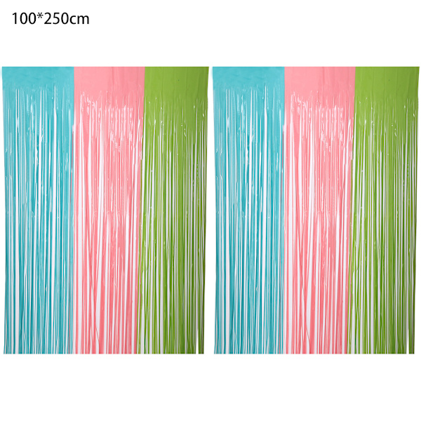 2-Pack Blue Pink Green Foil Fringe Background Colorful Foil